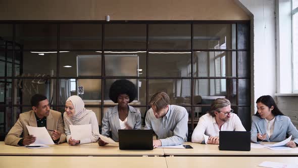 Business team working in a modern office.