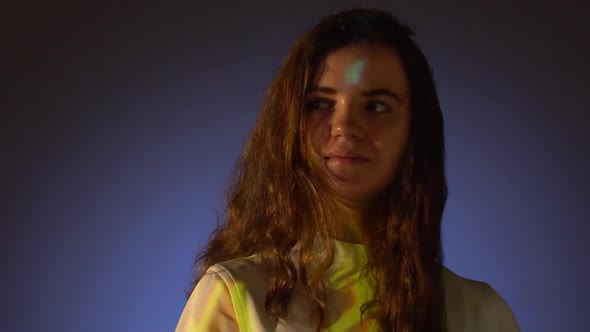 Closeup of Teen Girl with Reflection on Her Face