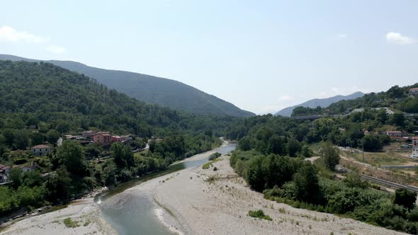 Magra River in Italy Drone