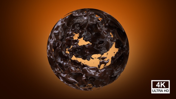 Spinning Twisted Chocolate Splash In Sphere 4K alt