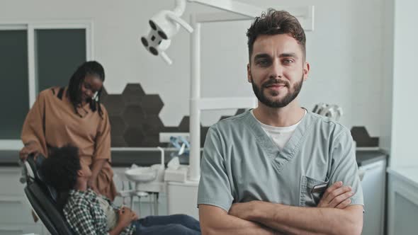 Dentist Posing in Medical Office