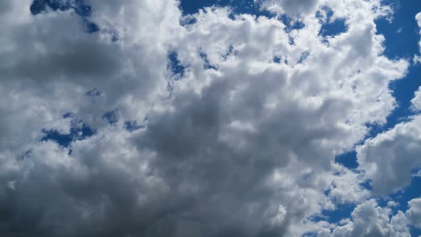 Clouds Move Smoothly in the Blue Sky. Timelapse