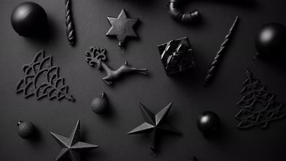 Christmas Minimalistic and Simple Composition in Mat Black Color