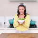 Beautiful Brunette Picking Up A Bowl Of Salad - VideoHive Item for Sale