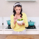 Beautiful Brunette Picking Up A Bowl Of Salad - VideoHive Item for Sale