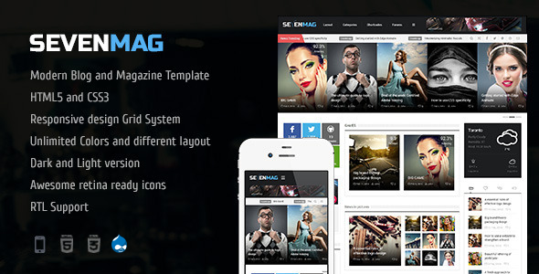 SevenMag - The Blog Magazine And Games TRL Drupal 7.6 Theme