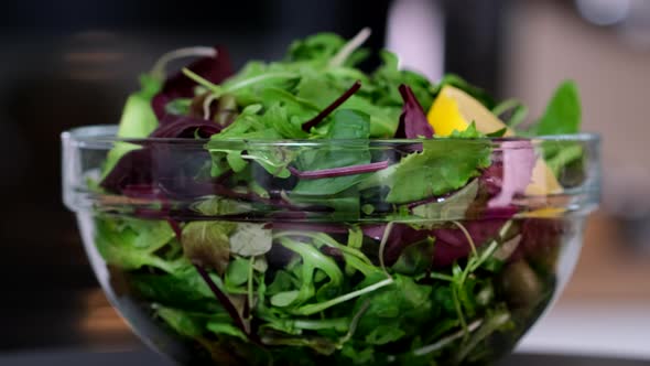 Fresh green salad close up. Healthy food