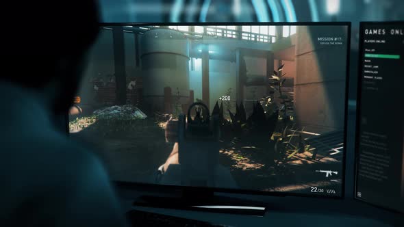 Player Soldier Character Attacks Terrorists In First-person PC Video Game alt