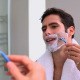 Handsome Man Looking At Mirror And Shaving - VideoHive Item for Sale
