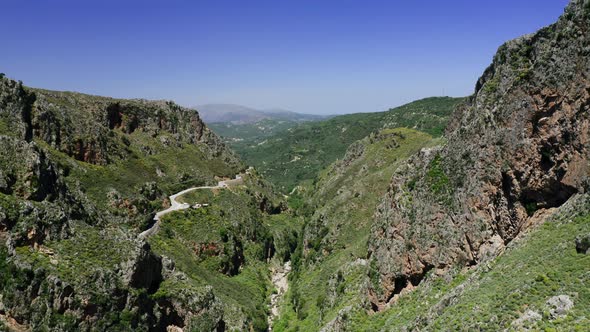 Topolia Gorge drone view.