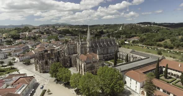 The Batalha Monastery And The Unfinished Chapels On A Sunny Summer Day In Batalha, Leiria, Portugal.