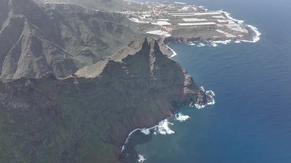 Mountain Aerial of Cliffs High Mountains Along the Atlantic Coast Line