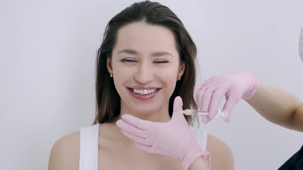 Portrait of Woman Having Botox Injection in Beauty Salon