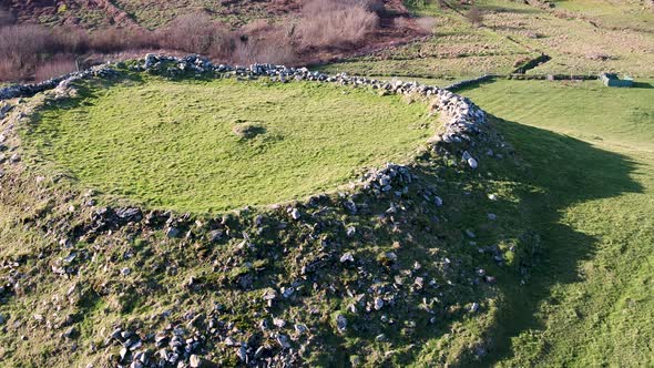 Aerial View of Historic Ringfort By Kilcar in County Donegal  Ireland