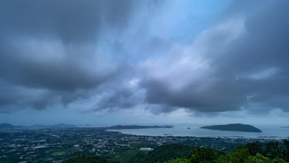 Timelapse amazing Dark sky cloud background Epic storm tropical sunset dark cloud stormy