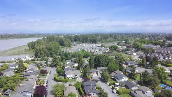 delta, drone footage, ariel, summer, wesham island, british columbia, town, city