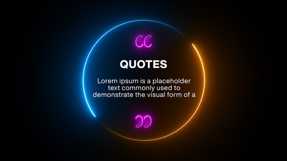 Circle Neon Quotes Frame Blue & Golden V1