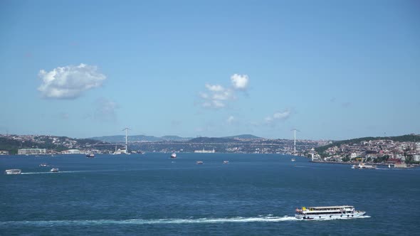 Bosphorus Istanbul With Ships 4K