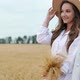 Free Girl Run Across the Wheat Field in the Park - VideoHive Item for Sale