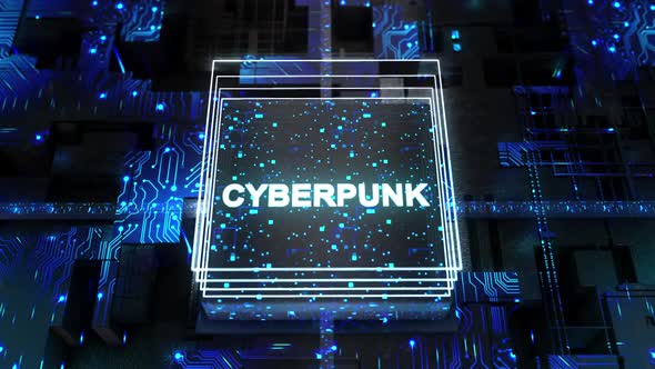 Digital Abstract Board Background Cyberpunk
