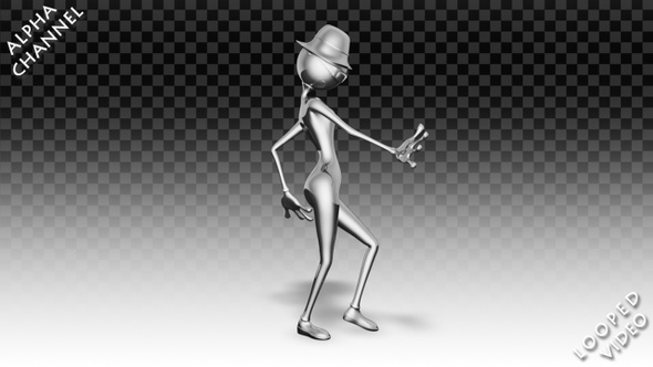 3D Silver Woman - Cartoon Energetic Dance