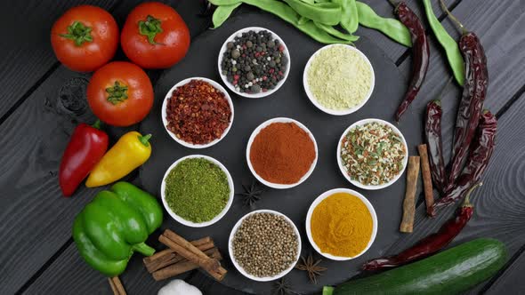 Colorful Herbs and Spices for Cooking