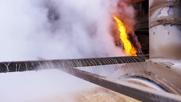 Liquid metal from flowing from blast furnace