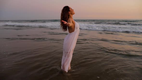 Beautiful Woman Enjoying The Beach