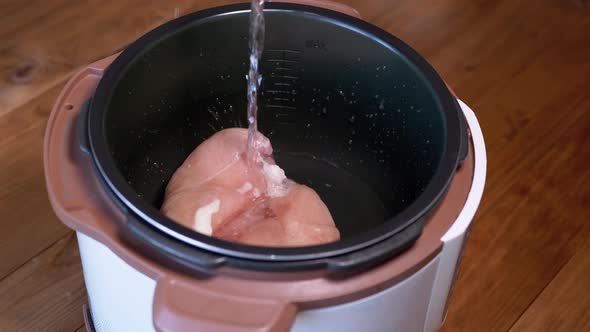 Cooking Chicken Fillet in a Multicooker in Home Kitchen