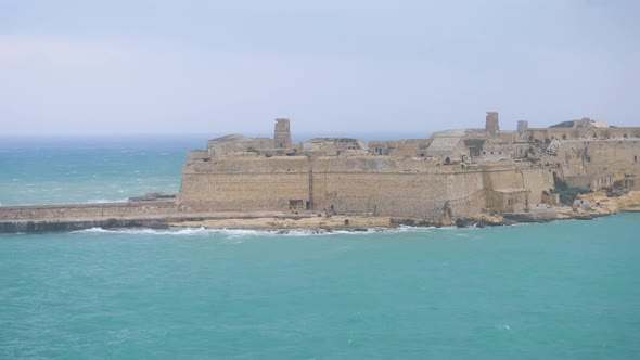 View of Fort St. Elmo with partial view of St. Elmo’s Bridge Malta