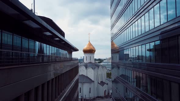 Aerial Panorama Of The Center Of Moscow, Russia