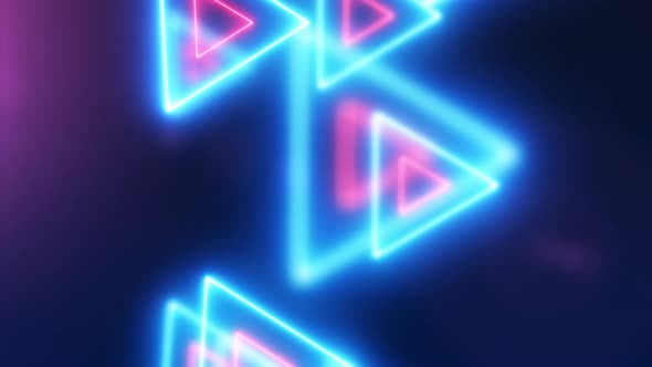 Neon Triangles Background Loop