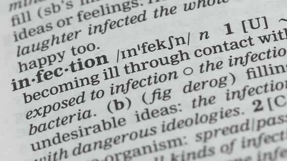 Infection Word Meaning in English Vocabulary, Catching Viral Illness, Hygiene