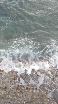 Sea Near the Coast  Closeup Aerial View of the Coastal Seascape