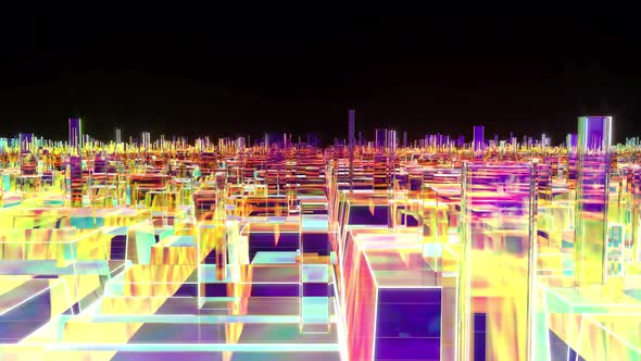 Futuristic Information Technology Smart City Hologram Town Shine Building alt