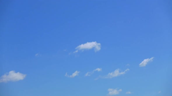 Time lapse of white cloud moving pass around sky background