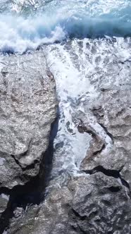 Sea Near the Coast  Closeup Aerial View of the Coastal Seascape