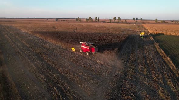 Aerial Shot of Combine