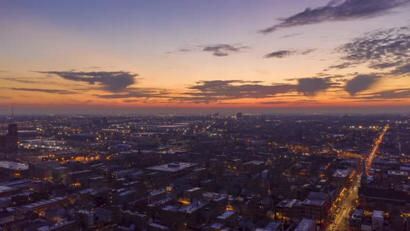 Sunset Time Lapse over Pilsen, Chicago