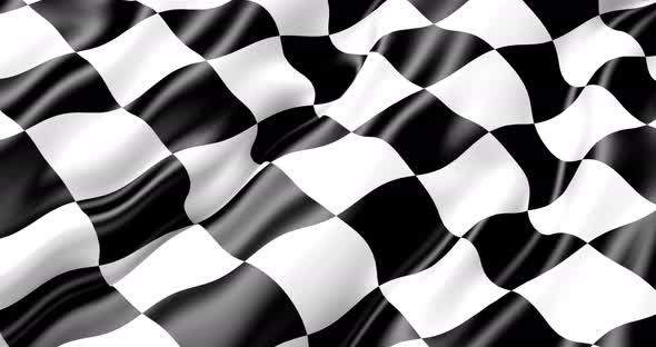 4k Checkered Race Flag Check Flag wavy silk fabric