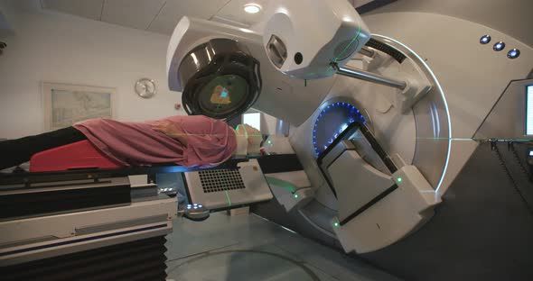 Patient getting Radiation Therapy Treatment