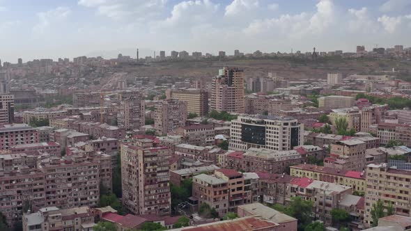 Aerial View Urban Cityscape Yerevan Armenia