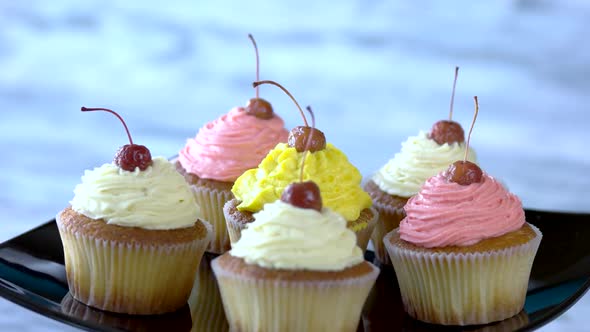 Delicious Cupcakes with Colorful Icing