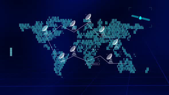 World Map With Radio Telescopes