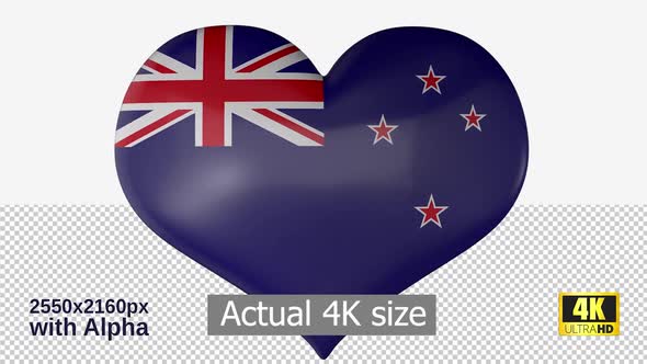 New Zealand Flag Heart Spinning