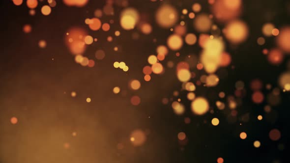 Animated Overlay with Bokeh Golden Lights Seamless Loop