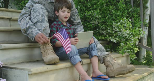 Soldier with his son alt