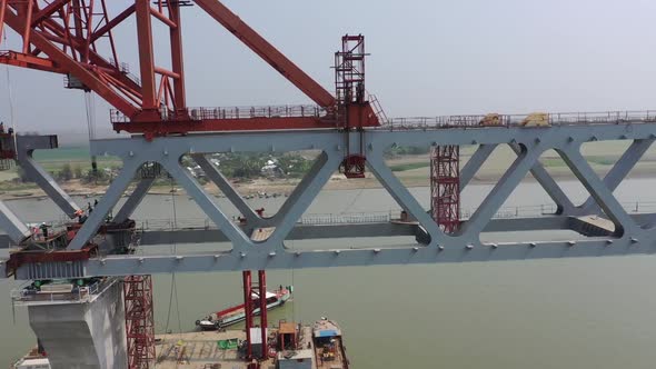 Aerial view of Padma bridge, Dhaka, Bangladesh.