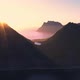 Aerial view on the mountaians at the sunset,Haukland beach and Mannen peak Lofoten island ,Norway - VideoHive Item for Sale