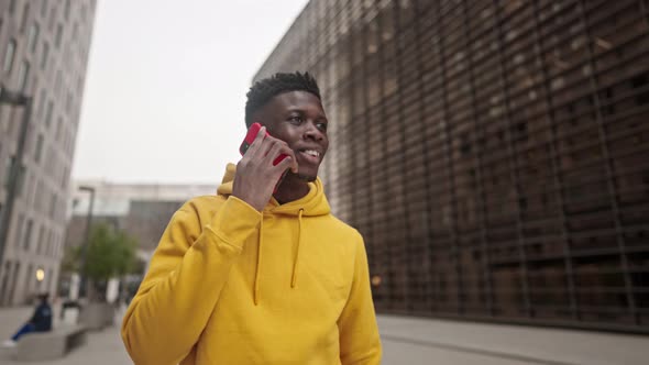 Cool Black African American Man in a Downtown City Center